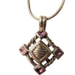 Amethyst & Sterling Silver Artisan Pendant Necklace
